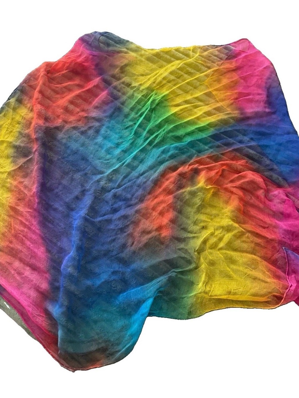 Women’s Multicolor Tie-Dye Scarf / Wrap Rainbow Sheer Wrap Scarf